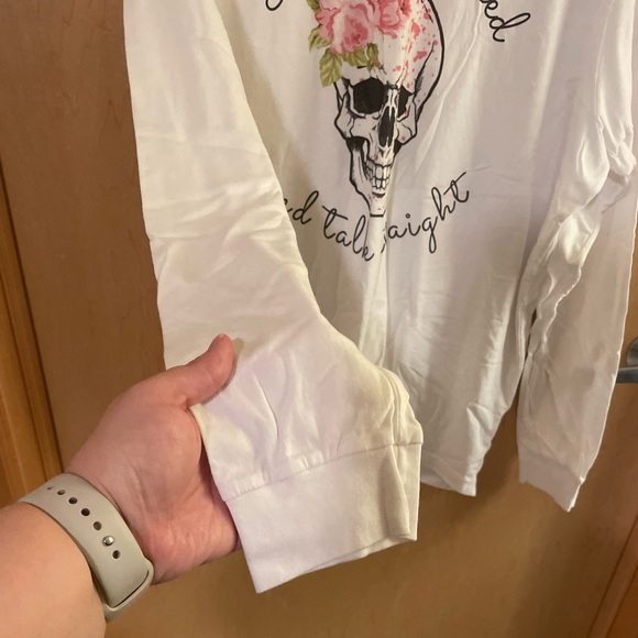 Women's "Let's Sit Crooked & Talk Straight" Long Sleeve Tee - Picture 5 of 6